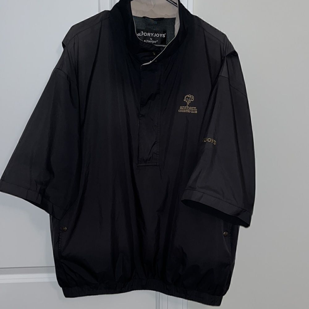 Black Dryjoys Waterproof Rain wear short sleeve Packable golf jacket-L Anthem AZ